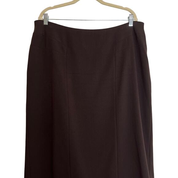 Bob Mackie Studio Womens Skirt Plus Size 18W Brown Midi Career Work Lined Modest - Picture 2 of 6